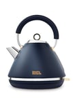 Morphy Richards Accents Pyramid Kettle, 1.5L, Cordless Base, Concealed Element, Water Window, Lid with Ring Pull, 3KW, Navy/Gold, 102045