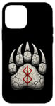 Coque pour iPhone 12 mini Berserker Ours Pattes d'ours Rune de Berserk Symbole Viking