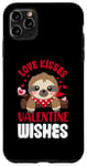 iPhone 11 Pro Max Love Kisses Valentine Wishes Sloth Valentine's Day Couple Case