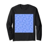 Climbing Vine Leaves In Blue On Light Blue Long Sleeve T-Shirt