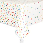 Rainbow Polka dot - Happy Birthday - Nappe en plastique - 7 ft x 4.5 ft - Lot de 1, 84" x 54"