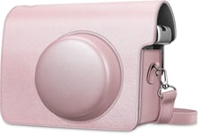 Housse pour Instax Wide 300 - Appareil Photo Argentique Instantané - Sac de Caméra en Cuir Végétalien Voyage Caméra Cover Case Sac avec Bandoulière Amovible, Or Rose.[G3133]