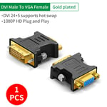 Adaptateur DVI vers VGA DVI-I mâle 24 + 5 broches vers VGA femelle adaptateur convertisseur 1080P convertisseur de carte de fouille vidéo pour budgétaire PC HDTV - Type Black