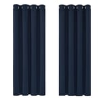 Deconovo Rideaux Occultants Thermique Anti Froid Isolant, Rideaux pour Chambre Adulte, Design Moderne à Oeillets, 117x160 CM (Largeur x Hauteur), Bleu Marine, 2 Pièces