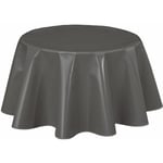 CPM - Nappe ronde en toile cirée design uni Joys - Diam. 150 - Gris foncé