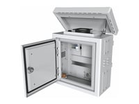 Lanview By Logon - Camera Surveillance Cabinet - Mini Radius, For 4 Cameras - Med 2 Kylfläktar, Termostat - Stångmontering - Vit, Ral 7035