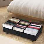 80CM Large Underbed Clothes Storage Bags with Wheels Organizer Fabric Cube Box