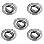 5 pcs Wonderlamp - Spot Encastré Rond classique avec support d'ampoule GU10, Angle d'inclinaison 30°, Ø9,3x2,5 cm, Aluminium