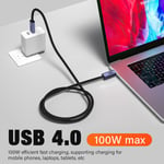 USB 4.0 -datakaapeli Macbook Prolle, Type C - Type C Thunderbolt 3 pikalatauskaapeli, 8K 60Hz, 100W, 5A 3m kyynärpää