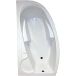 Baignoire d'angle ONDEE FANY 160x90cmG en ABS et acryl renforcé 3mm blanc