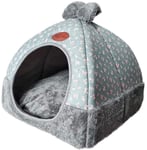 GANE Pets Beds 2 in 1 Cat Tent Cat House Triangle Foldable Cat Cave Enclosed Cat House Nest for Small Cat Dog,Medium