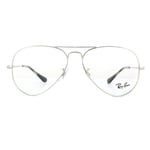 Ray-Ban Unisex Glasses Frames 6489 Aviator 2501 Silver 55mm Metal - One Size