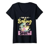 Womens This Is My Baking Shirt Whisk Mixer Fun V-Neck T-Shirt