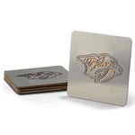 NHL Nashville Predators 4-Piece Coaster Set Stainless Steel Cork Boaster