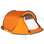 Nologo CKQ-KQ Tente extérieure étanche 2 à 3 personnes Tente Pop Up instantanée Portable Portable Rangement facile Idéal pour la famille Camping Orange