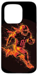 Coque pour iPhone 15 Pro Un joueur de football brûle comme une météorite dans le feu et les flammes