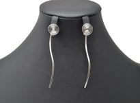 BO1070E - Boucles d'Oreilles Traversantes 2-en-1 Spirale et Barre Vague Metal...