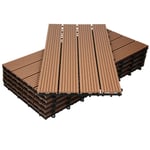 ECD Germany WPC terrassplattor 60x30 cm 28-delars set för 5m ² ljusbrunt i trä