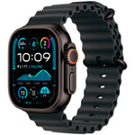 Apple Watch Ultra 2 GPS + Cellular 49mm Black Titanium Ocean Band MX4P3 - Unisex - 49 mm - Smartwatch - Quartz m. Oplader - Safirglas