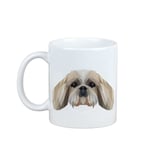 Shih Tzu - muki kuva ja geometrinen koira Art-Dog -tekstillä