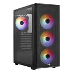 Aerocool Designer-g-bk-v2 - Boîtier moyen tour - Noir - RGB - Fenêtre