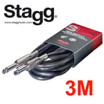 Stagg High Quality Guitar Instrument Cable Lead 3m 10 Feet Phono SGC3 New