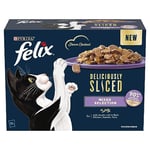 Felix Deliciously Sliced Adult Wet Cat Food Mixed Selection 12x80g, Pack of 4