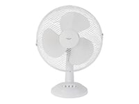 NORDIC HOME CULTURE Ventilateur de Table à 3 Vitesses - Silencieux et oscillant - Petit Ventilateur avec Rotor de 30 cm de diamètre - Inclinable et Grille de Protection en métal - 40 W - Blanc