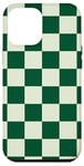 iPhone 15 Plus Sage Green Checkered Checkerboard Pattern Case