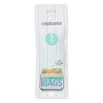 Brabantia 419683 Food Waste Caddy Compostable Bin Liners, 6 L (x10), Code S, Green