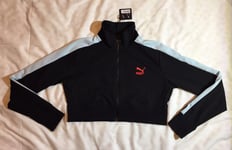 Puma X Dua Lipa T7 Jacket Puma Black-blue Glow Womens Size XL Tracksuit Top New