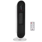 HOMCOM Ceramic Space Heater Tower Heater W/ 45° Oscillation, White