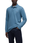 BOSS Cotton Blend Slim Fit Long Sleeve Polo Shirt