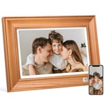 KODAK Digital Photo Frame WiFi Digital Picture Frame 10.1 Inch, FHD 1920x1200 IPS Touchscreen, Wooden Smart Electronic Picture Frame with 32GB Memory, Share Photo, Video and Music with Family via App