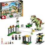 LEGO 76944 Jurassic World L'evasion du T. Rex, Dinosaures, Avec Voiture, Heli...