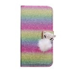 Samsung Galaxy A71 Case, 3D Handmade Glitter Fox Bling Diamonds Flip PU Leather Wallet Shockproof Phone Case with Kickstand Card Slots Folio Magnetic Protective Cover for Samsung A71, Rainbow Pink