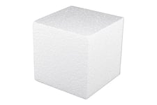 DecoPorex Blocs de Mousse pour travaux manuels - Briques carrées 10 x 10 x 10 cm en polystyrène expansé pour Arts et travaux manuels - Blanc Naturel (10 x 10 x 10 cm)