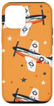 Coque pour iPhone 12/12 Pro Drapeau américain minimaliste orange tropical P-51 Mustang de la Seconde Guerre mondiale