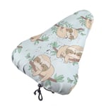 lucky-bonbon Cute Fun Sloths Cartoon Fashion Waterproof Keep Dry Bike Seat Cover The Perfect Bicycle Seat Cover Waterproof Sunscreen And Dustproof For All Bicycle Exercise.