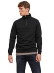 Jack & Jones JJEBRADLEY Sweat Half Zip Noos Maillot de survêtement, Black, M Homme