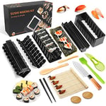 MLRYH Sushi Maker Kit, 20 pcs DIY Kit Sushi Complet pour Les Débutants avec Tapis à sushi,Baguettes,Trancheuse d'avocat,Pagaie, épandeur,Couteau à Sushi,Porte-baguettes,Plats à Sauce,Brosse.