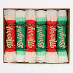 CHRISTMAS Merry and Bright Luxury Crepe Christmas Crackers (6 Pack)