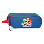 Joumma Disney Mickey Peek a Boo Double Pencil case Blue 23x9x7cm Polyester L, Blue, Double Case