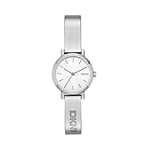 DKNY Montre pour femme Soho, mouvement à trois aiguilles, boîtier en acier inoxydable argenté de 24 mm avec bracelet en acier inoxydable, NY2306