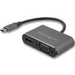 StarTech.com USB-C to VGA and HDMI Adapter - 2-in-1 - 4K 30Hz - Space Grey - Win