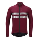 Hommes De VTT équitation Polaire Polaire Chaud Et Froid Hauts Chauds Automne Et Hiver à Manches Longues Maillot De Cyclisme Veste Hauts Maillot De Cyclisme (Red,2XL)