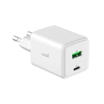 Chargeur réseau Universel Ultra Rapide Dual (PD) Type-C + USB Cool (45 W) GAN Blanc