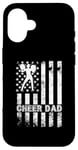 iPhone 16 Cheer Dad Cheerleading American Flag Fathers Day Cheerleader Case