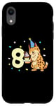 Coque pour iPhone XR Je suis 8 avec lynx - anniversaire enfant 8 ans