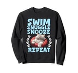 Turkish Van SWIM NUGGLE SNOOZE REPEAT Funny Turkish Vans Sweatshirt